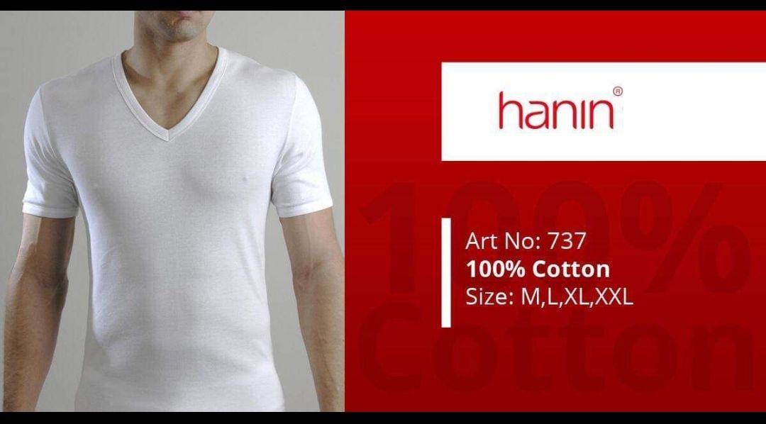 men’s white V-neck undershirt